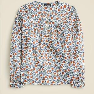 Jcrew Shirred popover top in rosewood floral